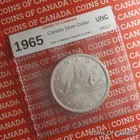 1965 Canada Silver Dollar Coin Uncirculated - Type V Medium Beads #coinsofcanada