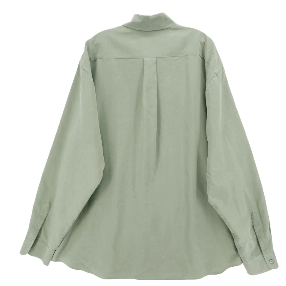 Camisa Ted Baker Verde Mezcla Polinósica Suave Sedosa Manga Larga Talla 6 - 2XL Foto 3 de 4