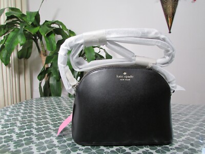 NWT Kate Spade Smooth Leather Kali Small Dome Crossbody WLR00292 Black