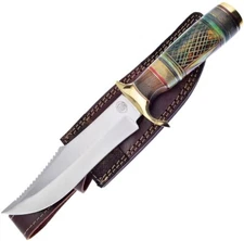Frost Cutlery Calm Meadow Fixed Knife 7" Stainless Blade Green Bone/Wood Handle