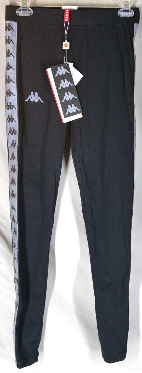 Kappa Pants Women small 222 Banda Dodo Track Pants Black Grey