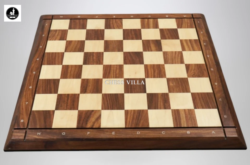 21" Drueke Style Wooden Chess Board- Golden Rosewood & Maple Wood with Notations - Image 2 of 4