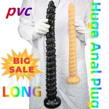 Long Ribbed Dildo Thread Dots Anal Plug Anal Dilator Anus Explore Adult Supplies