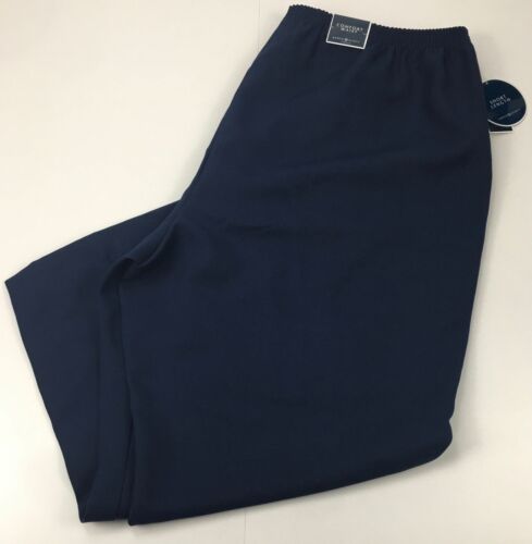 Karen Scott Womens Pants Size 3X Navy Blue Short Length Comfort Stretch Waist