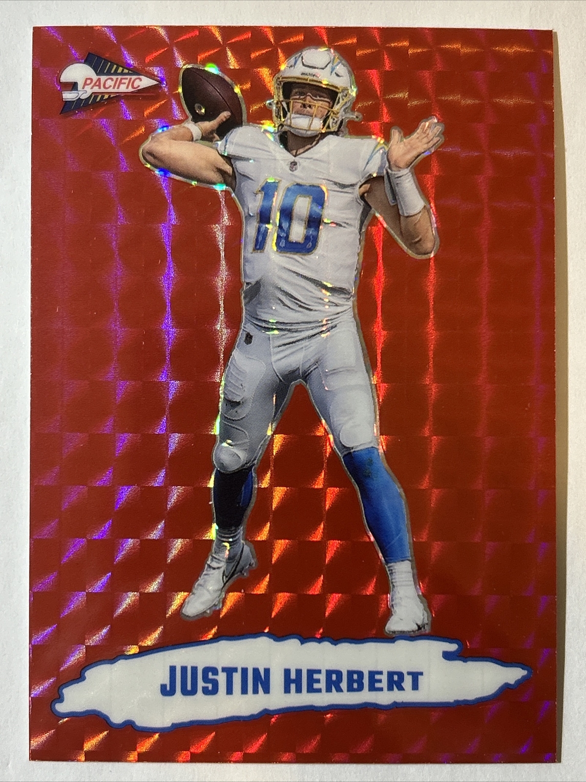 2022 Panini Zenith 1992 Pacific Red, Justin Herbert, Card #PAC-3