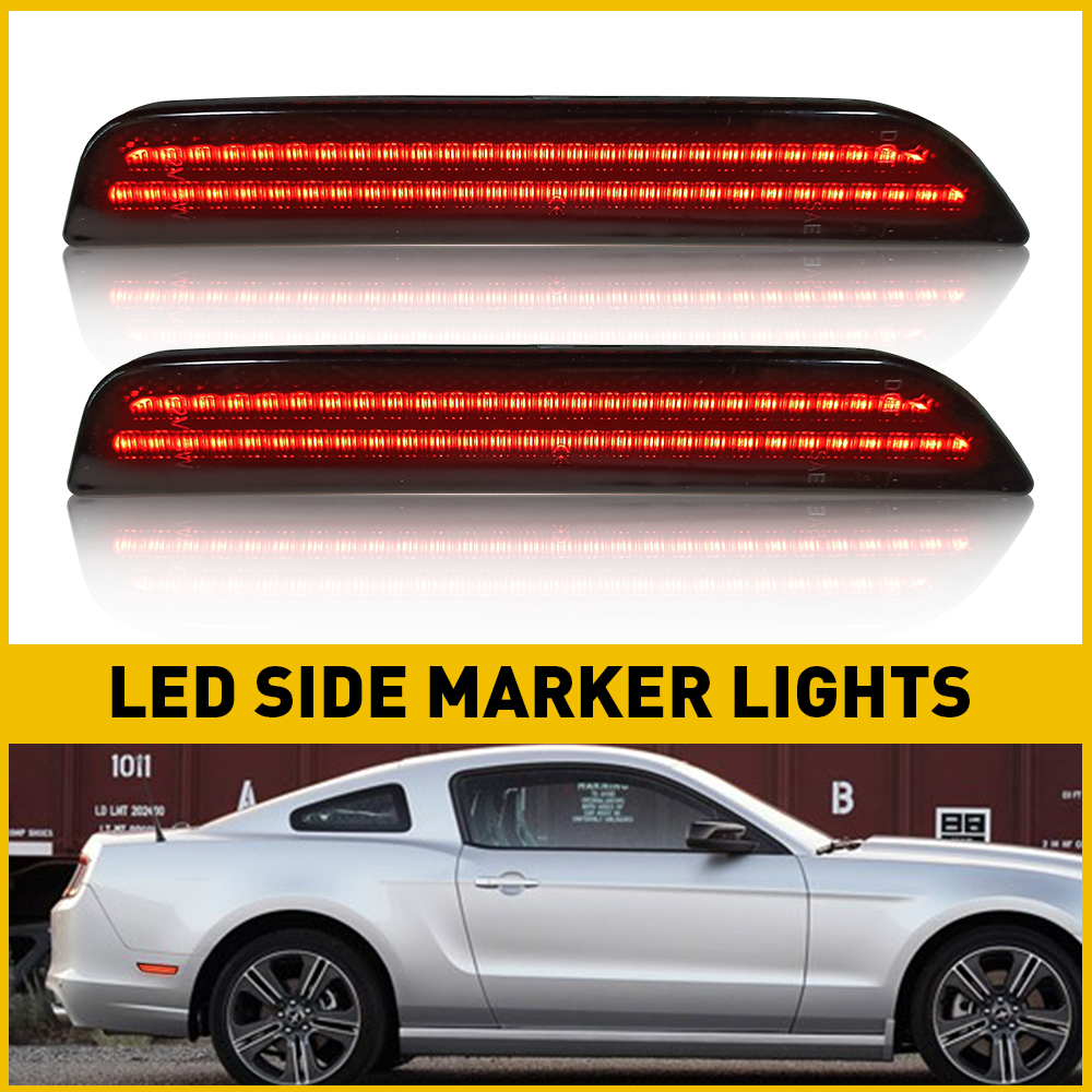 2010-2014 Ford Mustang Rear Bumper Side Marker Light with Smoke Lens