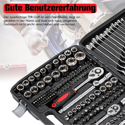 Steckschlüssel Satz Nuss Ratschenkoffer Werkzeug KFZ 216 Teile Knarre