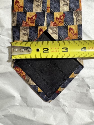 ERMENEGILDO ZEGNA Men's 100% Silk Necktie ITALY Luxury Geometric Brown 56"x3.75" - Picture 7 of 7