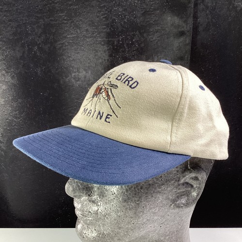 Maine Mosquito Hat Cap 1990s State Bird WearGuard Strapback Canvas - Picture 3 of 19