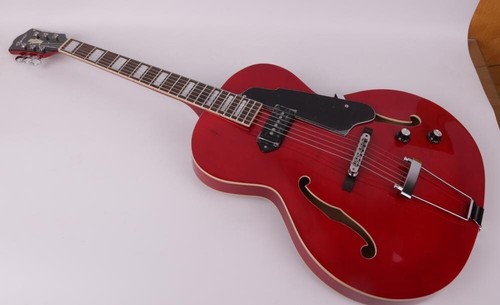 Chitarra Elettrica Palissandro Fingerboard Corpo in Mogano Semivuoto in Rosso - Foto 4 di 5