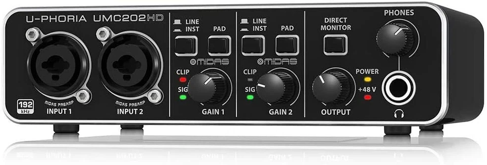 BEHRINGER USB Audio Interface UMC202HD U-PHORIA 2-input 2-output New in Box - Image 2 of 4