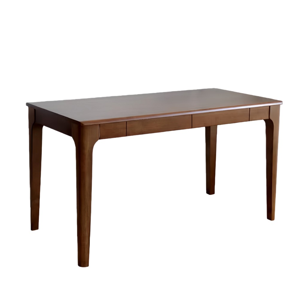 Mid Century Modern Wood Desk with Drawers, Small Home Office