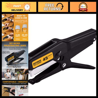 Heavy Duty Plier Stapler, 45 Sheet Capacity, Office Stapler, Black, Durable & Ef