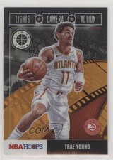 2019 Panini NBA Hoops Premium Stock Lights Camera Action Orange Trae Young 04ag