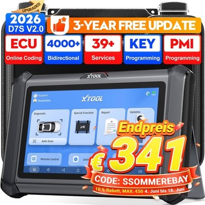 XTOOL D7S V2.0 Profi KFZ OBD2 Diagnosegerät Scanner ALLE System ECU Codierung DE
