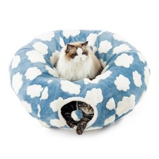 Lesure Cat Tunnel Bed for Indoor Cats - Cute Cat Donut Tunnel Toys for Small ...