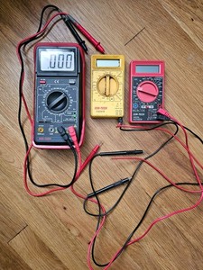 Lot of 3 Cen-Tech P37772 Digital MultiMeter Leads & Case Works + P30813 98026