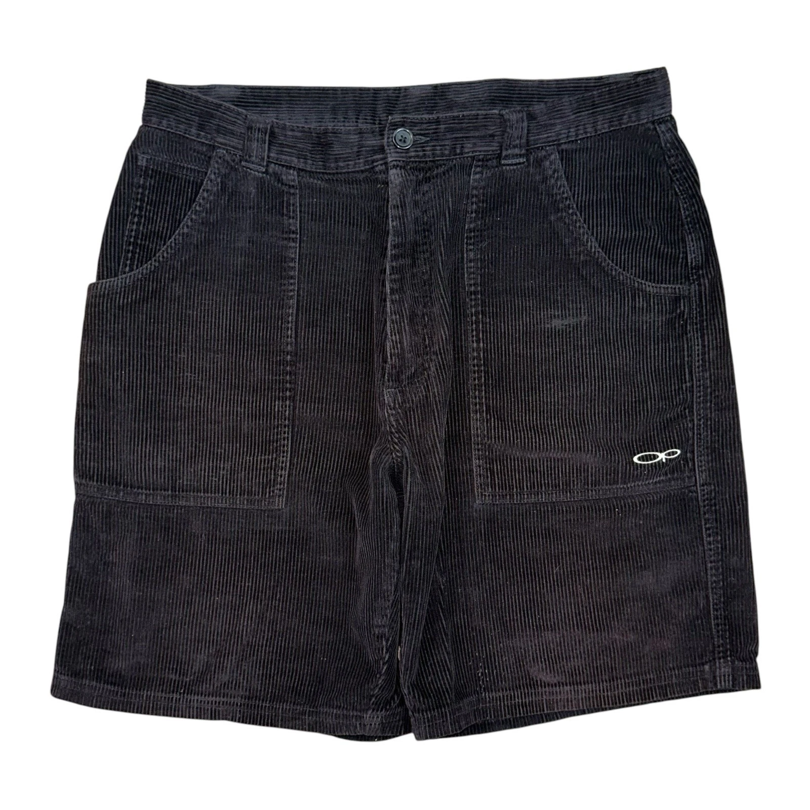 Vintage 90s OP Corduroy Shorts Size 34 Faded Black Ocean Pacific Surf Skate