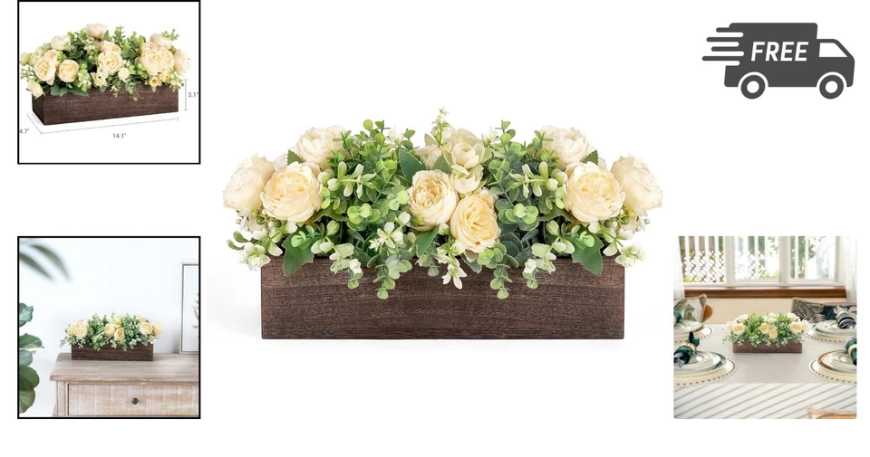 Mesa Centro Mesa Decoraciones para Comedor Granja Decoración Bandeja Madera con... Foto 2 de 4