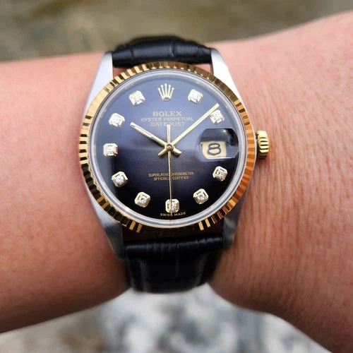 Vintage Rolex Datejust 16013 Cal 3035 27Jewels Automatic Men`s Dai Index Watch