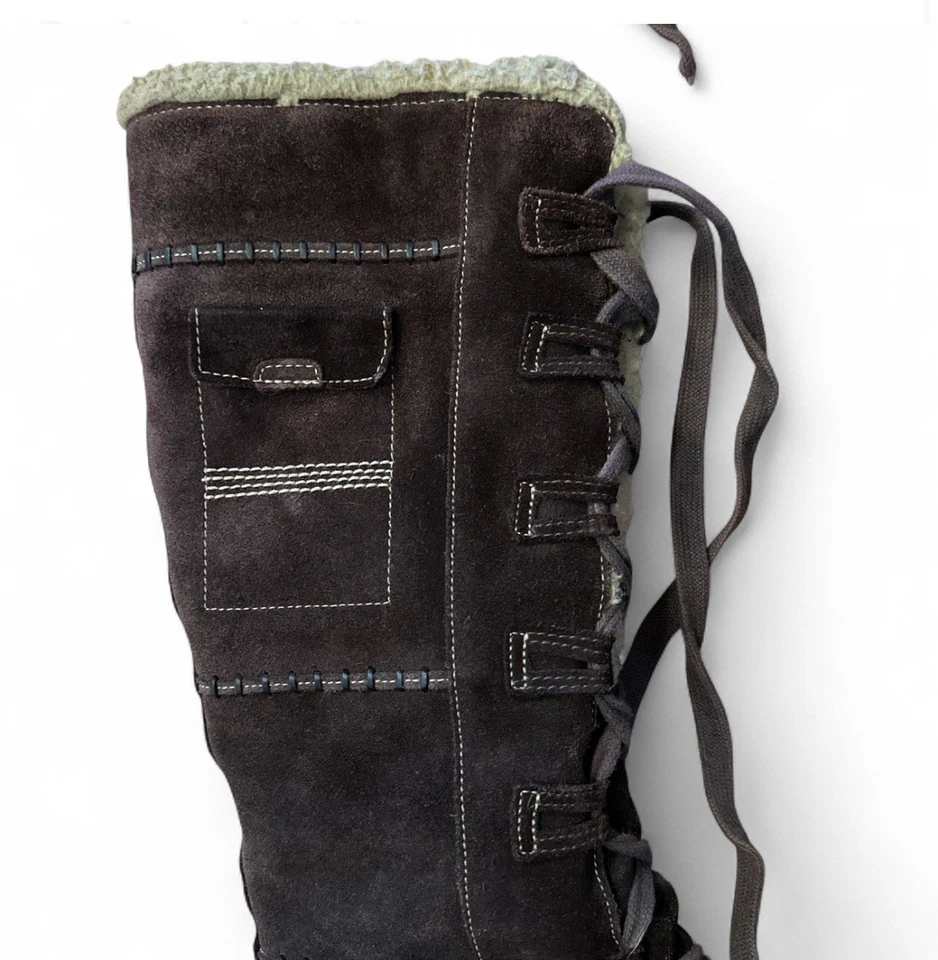 Винтажный Y2K Timberland снег ботинки фиолетовый размер 10 М колена замши кожи Apres - Изображение 4 из 4