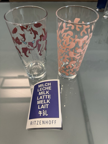 Ritzenhoff Milk Glasses, Set Of 2 Rare Sold Out Architect Design Style Kult - Picture 1 of 5