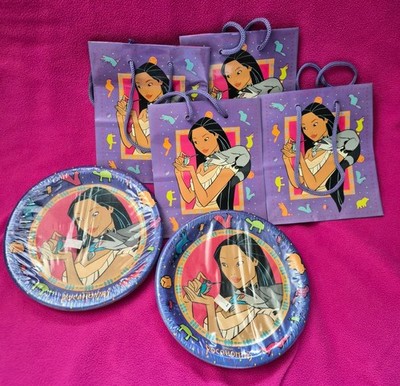 Vintage Disney Movie Pocahontas Gift Bag and Plates Birthday Hallmark Meeko 