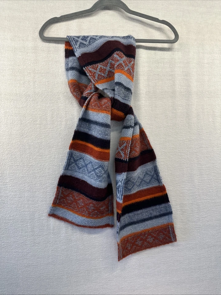 Bufanda tejida a rayas Y2K GAP colorida 100 % lana gruesa Gilmore niñas vintage tierra Foto 2 de 4