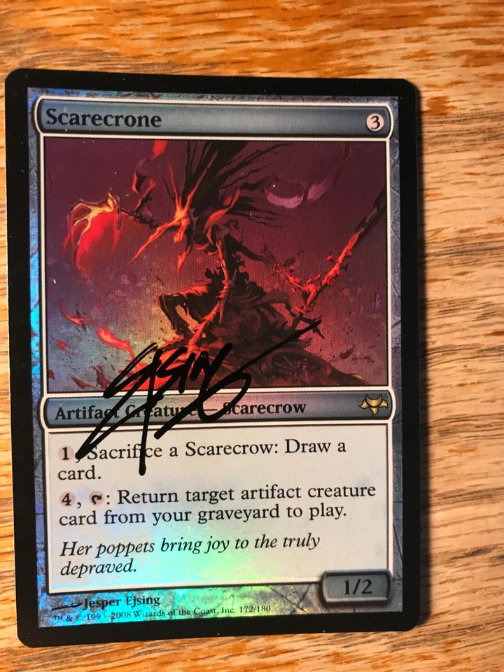 Magic the Gathering MTG foil Scarecrone Eventide signed by Artist NM - Image 2 of 3