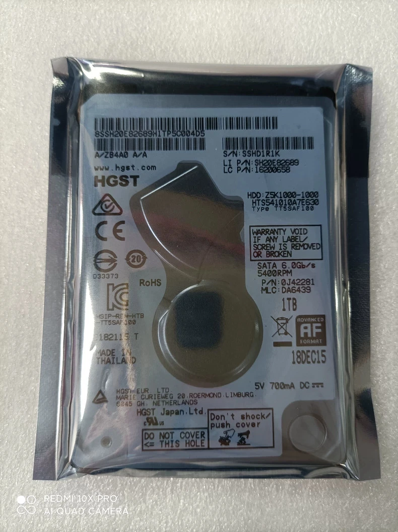 HGST 1TB SATA III 5400RPM 2.5 Inch Internal Hard Disk Drives for