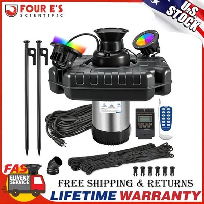 Pond Fountain Aerator for Lake Floating Pump w/ Light(Optional) 1HP 15000GPH New