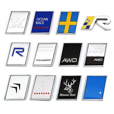 3D Metal R Design AWD Moose Test Emblem Badge Decals Car Sticker for Volvo