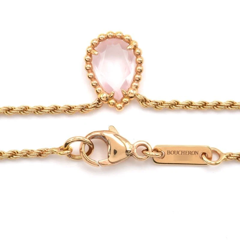 Boucheron Serpiente Bohemio Colgante XS 18K PG Rosa Cuarzo Diamante - Imagen 3 de 4