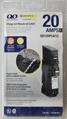 New Square D QO120PCAFIC 20 Amps, 1-Pole, 120V Plug-on Circuit Breaker 