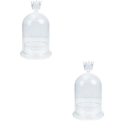  2 PCS Glassturz Kuchen Glasglocke Glasabdeckung Glaskuppelabdeckung