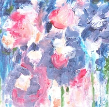 Acrylic Painting Original  Nature Floral Abstract Impressionism 6x6