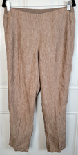 J. Jill Love Linen Ankle Pants Size S Tapered Leg Lagenlook Natural Fabric