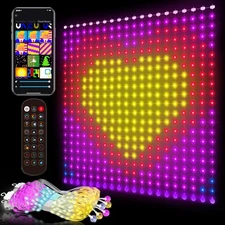Smart Curtain Lights - 6.56 x 6.56ft American Flag Lights Outdoor App Control...