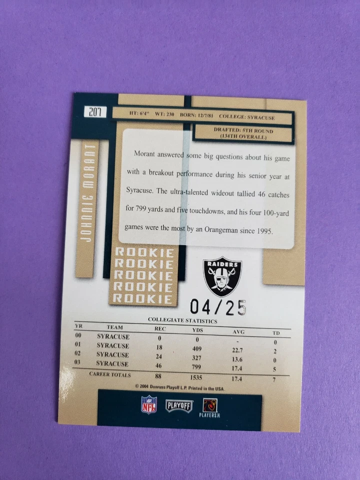 2004 Playoff Prestige Xtra Points Green #207 Johnnie Morant /25 - Image 3 of 4