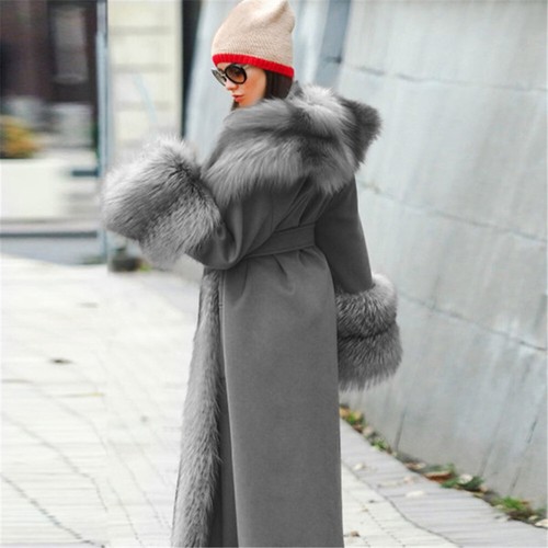 Children's winter woolen coat natural fox fur collar and cuffs