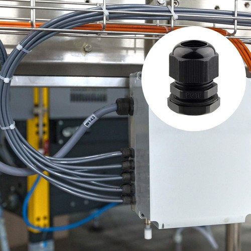20pc PG13.5 Black Waterproof Nylon Black Cable Gland with Gasket and Lock Nut US - Picture 2 of 7