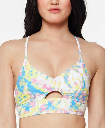 Jessica Simpson Women's Tie-Dyed Cropped Keyhole Bikini Swim Top Size Medium