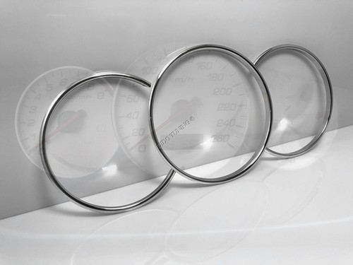 For Honda Civic Type-R 2001-2006 Aluminium Polished Chrome Dial Rings Set New - Afbeelding 2 van 9