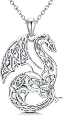 925 Sterling Silber Drache Anhänger Halskette Schmuck Geschenk für Damen Mädchen