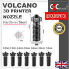 3D Printer Volcano Nozzle Hardened Steel Extruder M6 0.2mm to 1mm E3D UK FAST