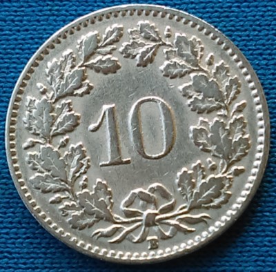 10 Rappen 1921. Switzerland coin, CONFŒDERATIO HELVETICA LIBERTAS