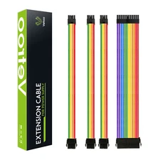 RGB Customization Mod Sleeved Extension Power Supply Cable Kit GPU PC Braided