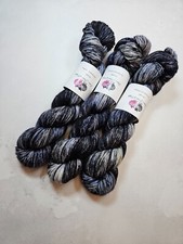 Hand dyed SW Merino / Nylon yarn, DK weight, 100g, DARKEST DEPTHS