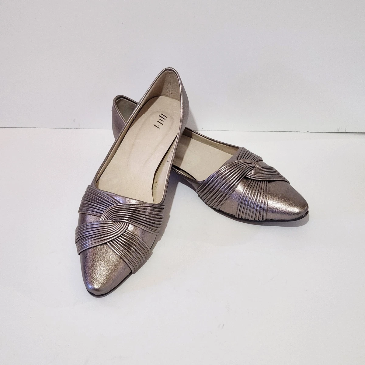 J Jill Pewter Pointed Toe Flats Size 10 eBay