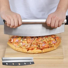 Top-grade 14" Pizza Cutter Sharp Rocker Blade Heavy Duty Stainless Steel Cutter